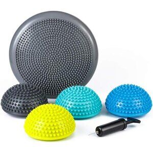 StrongTek Hedgehog Balance Pods with Hand Pump, Stability Balance Trainer Dots